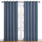 NICETOWN Blackout Draperies 60" W x 84" L Curtains for Kids Room, Window Treatment Thermal Insulated Solid Grommet Blackout Drape Panels for Bedroom (Stone Blue, Set of 2, 60 by 84 inches)