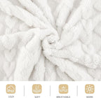 Aganear Flannel Throw Blanket - Cozy Soft Lightweight Fuzzy Flannel Throw Blanket for Women Warm Decorative Present for All Seasons, Portable Throw Blankets for Couch, Sofa, Bed, Car(50"x60", White)