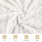 Aganear Fleece Throw Blanket for Couch Sofar 50"x60" White