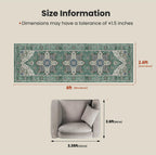 AMADA HOMEFURNISHING 2'6"x8' Washable Area Rug, Low-Profile Entryway Rug with Non-Slip Backing & Durable Edge Binding, Vintage Rug Pattern, Small Rugs for Entryway, Kitchen & Living Room