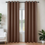 Joydeco Blackout Curtains 95 Inch Length 2 Panels Set, Thermal Insulated Long Curtains& Drapes 2 Burg, Room Darkening Grommet Drapes for Living Room Bedroom Window (W52 x L95 Inch, Brown)