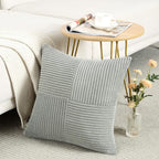 Fancy Homi 2 Packs Grey Samll Decorative Throw Pillow Covers 12x12 Inch with for Living Room Couch Bed, Rustic Farmhouse Boho Home Decor, Soft Corss Patchwork Corduroy Square Cushion Case 30x30 cm