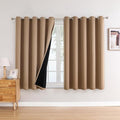ChrisDowa 100% Blackout Curtains for Bedroom 63 Inches Long 2 Panels Set