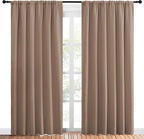 NICETOWN Kids Blackout Curtain Panels - Window Treatment Thermal Insulated Solid Rod Pocket Blackout Drapes for Bedroom (Cappuccino, Set of 2, 70 by 84 Inch)