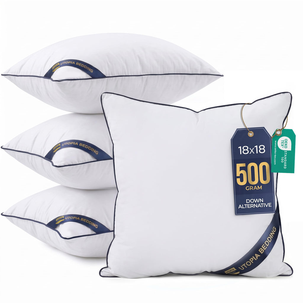 Utopia Bedding 18x18 Throw Pillow Inserts, Decorative Pillows, Pack of 4