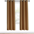 NICETOWN Bedroom Curtain Panels Blackout Draperies, Gold Brown, 1 Pair, 34 by 70-inch, Thermal Insulated Solid Grommet Blackout Curtains/Drapes
