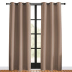 NICETOWN Window Draperies Blackout Curtain Panels, 1 Pair, 42 by 80 inches, Cappuccino, Window Treatment Thermal Insulated Solid Grommet Blackout Drapes for Bedroom