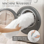 Ashler Home Deco Faux Fur Area Rug, White, 2 x 2.9 ft, Modern, Fluffy, Machine Washable