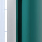 Yakamok 84 Inch Length Teal and Greyish White Light Blocking Gradient Color Ombre Curtains with Grommet, Room Darkening Window Treatment Drapes for Living Room(52x84 Inch, 2 Panels)