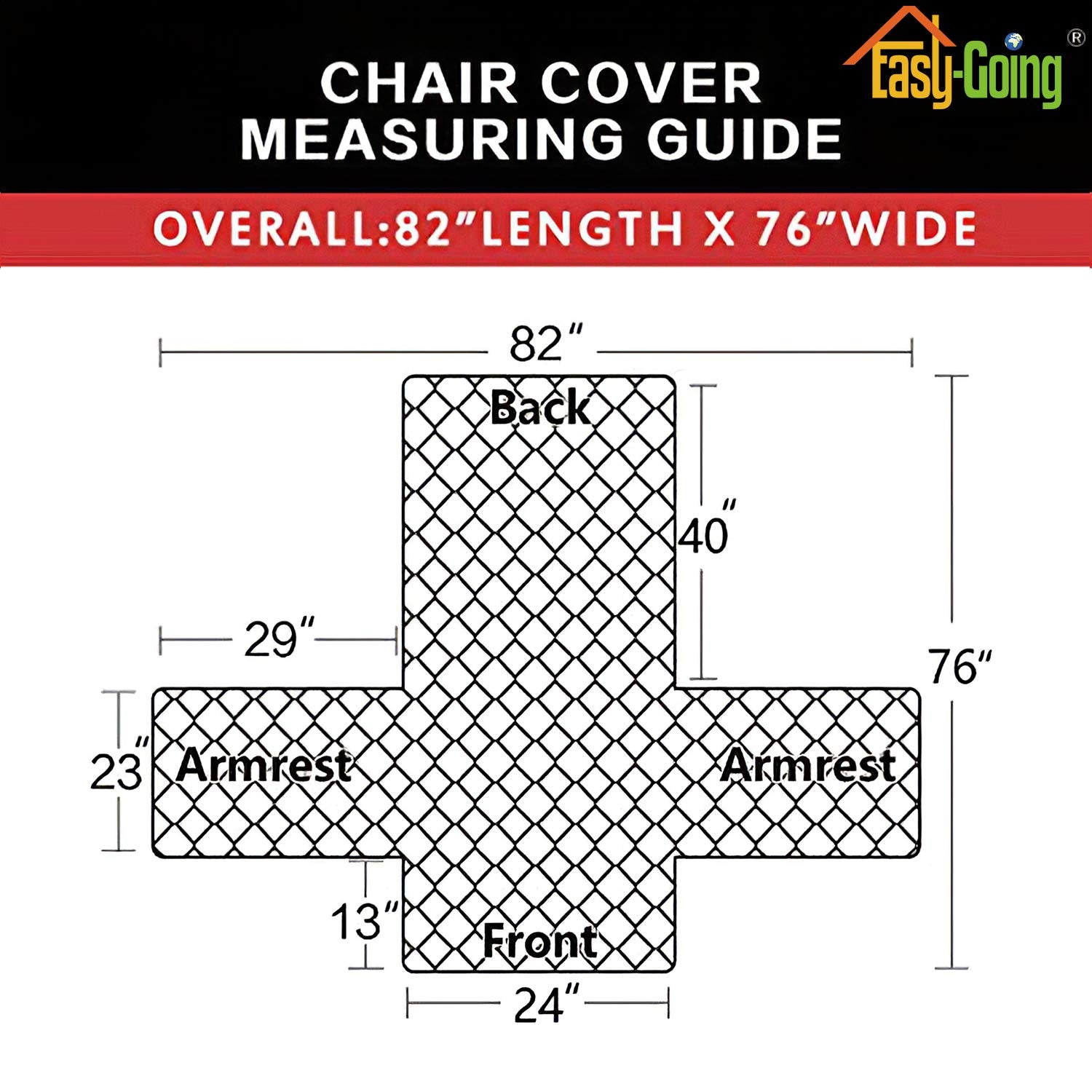 Easy-Going Reversible Couch Cover, Small Chair, Christmas Red/Ivory