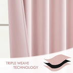 MIULEE Light Pink Back Tab Blackout Curtains 52x84 Inch Length 2 Panels Set