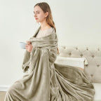 BEDELITE Fleece Blanket Oat Linen Throw Blankets for Couch & Bed, Luxury Plush Cozy Fuzzy Blanket 50x60 inches, Super Soft Warm Lightweight Throw Blanket for Travel Camping