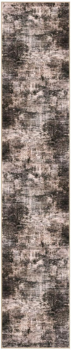 IOHOUZE Abstract Runner Rug 2x10 Ft Washable Runners for Hallways, Non Slip Kitchen Runner Printed Faux Wool Entryway Runner Indoor, Modern Abstract Floor Carpet for Hall Kitchen, Brown/Rust