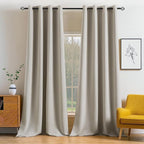 MIULEE Blackout Curtains 96 Inches Long for Bedroom Living Room Thermal Insulated Room Darkening Grommet Top Solid Light Blocking Drapery Set of 2 Window Panels Stone