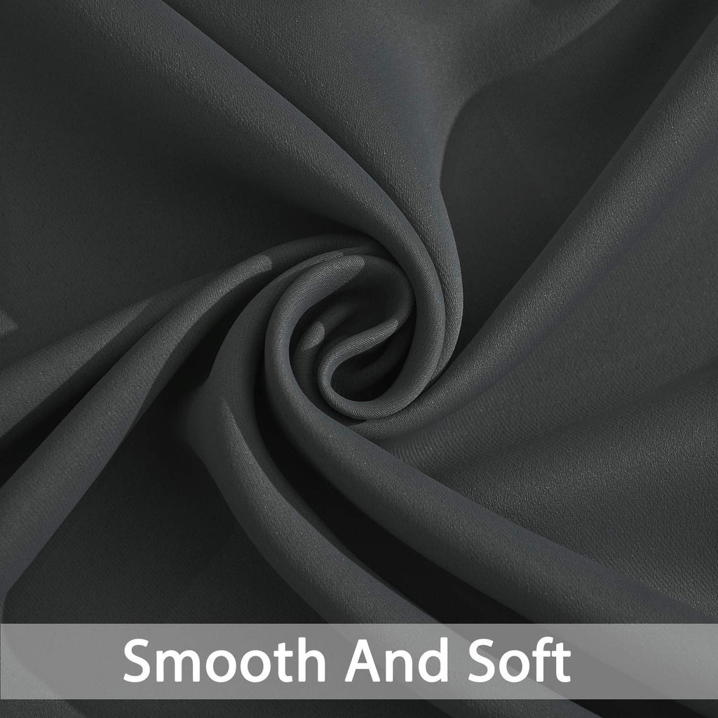 Yakamok Dark Grey Room Darkening Curtains 84 inch Sliding Door Drapes