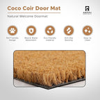 Colorful Birds - 24"x36" - Coir Door Mat with Heavy Duty Backing - Welcome Mats for Entryway, Porch - Anti-Slip PVC & Coconut Fiber Surface - Natural Home Accessories, Minimalist Original Design