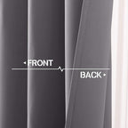 NICETOWN Kitchen Curtains Blackout Drapes - Thermal Insulated Blackout Grommet Curtains Drapes Window Treatment Home Decor for Basement/Dorm (42W by 36L + 1.2 inches Header, Grey, 1 Pair)