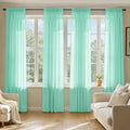 MIULEE Aqua Sheer Curtains 84 Inches Long 4 Panels 42 x 84 Inches