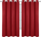 LEMOMO Bright Red Blackout Curtains 66 x 63 Inch Length/Set of 2 Curtain Panels/Thermal Insulated Room Darkening Blackout Curtains for Bedroom