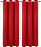 LEMOMO Blackout Curtains 38 x 84 inch/Bright Red Curtains Set of 2 Panels/Thermal Insulated Room Darkening Bedroom Curtains