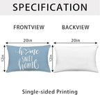 Hexagram Geometric Aqua Blue Pillow Covers 12x20 Set of 4, Decorative Outdoor Boho Modern Throw Pillow Covers, Home Sweet Home Farmhouse Cushion Case for Couch Sofa Bedroom Indoor Decor(No Insert)
