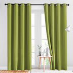 NICETOWN Green Blackout Draperies Curtains - Window Treatment Thermal Insulated Solid Grommet Blackout Curtains/Drapes for Holiday Decor (Set of 2, 52 by 84 Inch, Fresh Green)