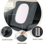 WEERRW Velvet Stretch Chair Sofa Slipcover - 2 Pieces Luxury Soft Velvet Plush Couch Cover Furniture Protector with Elastic Bottom for Pets, Machine Washable, Dark Gray, Small