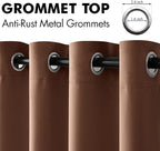 MIULEE Blackout Curtains for Bedroom Living Room Thermal Insulated Room Darkening Mocha Grommet Top Solid Light Blocking Drapery Set of 2 Window Panels 52 x 84 Inches, Cappuccino Brown