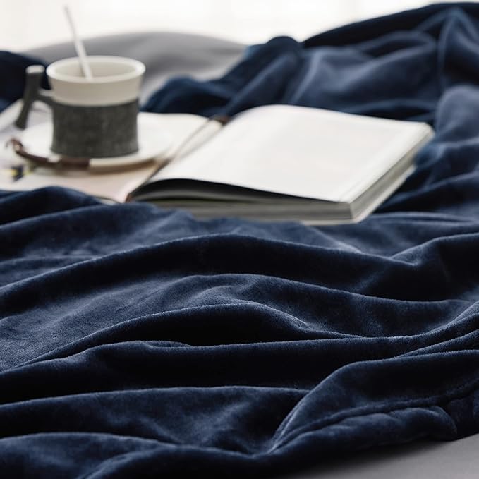 Bedsure GentleSoft Navy Blue Fleece Blankets King Size - Bed Blanket Soft Lightweight Plush Cozy Fuzzy Luxury Microfiber, 108x90 inches