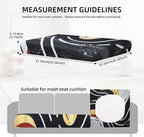 8Pcs Outdoor Cushion Covers, Patio Cushion Covers,Stretch Elastic Slipcovers, Replacement Washable & Reusable Furniture Protector for Patio Couch (Black River-Pattern,Cover Only)
