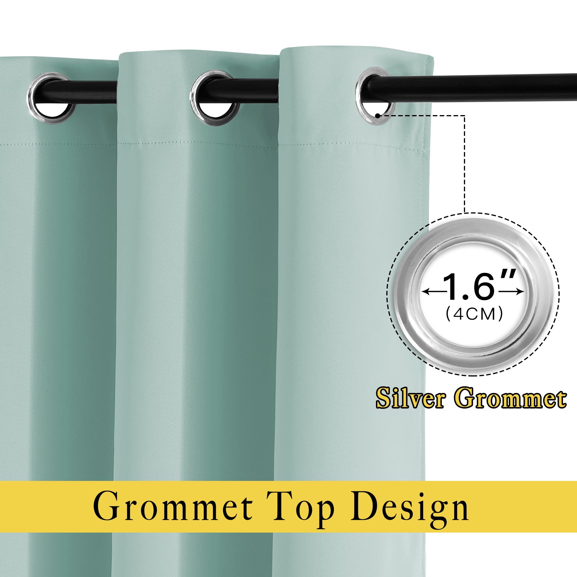 NICETOWN Aqua Blue Room Darkening Curtain Panels - Window Treatment Thermal Insulated Grommet Room Darkening Curtains/Panels/Drapes for Bedroom (2 Panels, 52 by 54, Aqua)