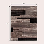 LIANLAM 4x6 Washable Area Rugs for Living Room and Bedroom, Vintage Checkered Pattern Non-Slip Carpet, Stain Resistant Low Pile Soft Rug for Dining Room,Office,Nursery,Kids Room(4x6,Chocolate)