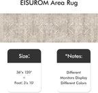 Hallway 3x10 Runner Rug - Vintage Non-Slip Long Rug for Entryway Low-Pile Washable Medallion Runner Rugs Waterproof Traditional Runner Rug Indoor Thin Rug for Kitchen (Distressed Beige & Ivory)