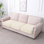 hyha Waterproof Couch Cushion Covers for Pets, Non Slip Sofa Seat Cover for Dogs Washable, Soft Thick Stretch Jacquard Fabric, Sofa Slipcovers with Elastic Bottom (3 Pieces, Light Beige)