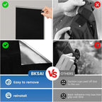 BKSAI 100% Blackout Curtains for Bedroom, Magnetic Portable Blackout Shades for Travel, Black Out Window Cover No Drill Cuttable for Bedroom, Nursery, Media Room, RV, 39x57 inch