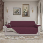 Easy-Going Reversible Couch Cover, 3 Cushion Sofa, Large, Wine/Beige