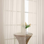 Chyhomenyc Extra Long Cream Sheer Curtains 108 Inches Long 2 Panels, Light Filtering Cream Curtains for Living Room, Soft Gentle Voile Rod Pocket Bedroom Window Drapes, 59Wx108L Inch, 9FT, 2PCS