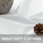 Elegant Curtains for Living Room 102 Inch Long Faux Linen Back Tab Rod Pocket Full Blackout Viral Curtains for Sliding Glass Door Nursery Thermal Curtains for Summer Heat 52x102 Length 2 Panels White