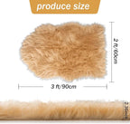 Faux Fur Rug - Faux Sheepskin Rug 2x3 Ft Irregular Shaped Carpet Fluffy Carpet Furry for Bedroom, Living Room, Nursery, Dorm, Chair, Fireplace, Closet (Beige)