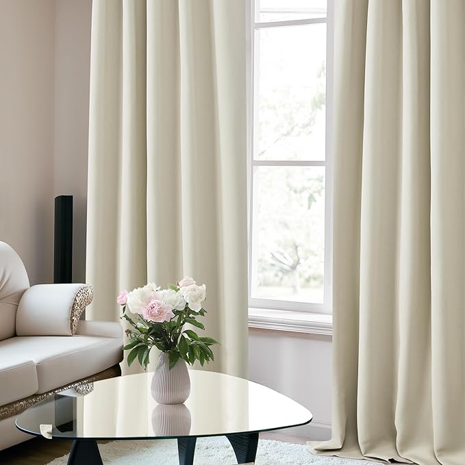 Deconovo Blackout Curtains for Bedroom, Living Room Curtains 63 Inches Long