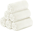 Buryeah 6 Pcs Flannel Throw Blanket Bulk 50 x 60 in Sleepover Blanket Outdoor Wedding Throw Lightweight, Oeko-tex Standard 100 Certified for Sofa Homeless Gifts (White)