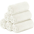 Buryeah 6 Pcs Flannel Throw Blanket Bulk 50 x 60 in Sleepover Blanket Outdoor Wedding Throw Lightweight, Oeko-tex Standard 100 Certified for Sofa Homeless Gifts (Light Beige)