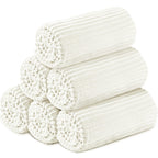 Buryeah 6 Pcs Flannel Throw Blanket Bulk 50 x 60 in Sleepover Blanket Outdoor Wedding Throw Lightweight, Oeko-tex Standard 100 Certified for Sofa Homeless Gifts (Light Beige)
