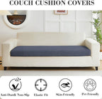 Couch Covers for 3 Cushion Sofa Pet Friendly Couch Cushion Covers Universal Sofa Covers Washable Stretch Slipcovers for Sectional Sofa (Texture Metal Gray,Large Triple Seat Cover)
