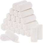 Buryeah 24 Pcs Flannel Throw Blanket Bulk 50 x 60 in Sleepover Blanket Outdoor Wedding Throw Lightweight, Oeko-tex Standard 100 Certified for Sofa Homeless Gifts (Cream White)