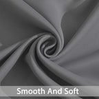 Yakamok Blackout Curtains Room Darkening Thermal Insulated Window Panels,Solid Grommet Top Drapes for Bedroom/Living Room(52Wx90L, Grey, 2 Panels)