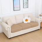 hyha Milk Silk Couch Cushion Covers, Sofa Covers for 3 Cushion Couch