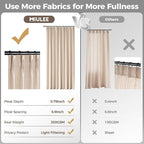 MIULEE Pinch Pleated Thick Linen Curtains 96 Inches Long 2 Panels for Living Room Bedroom, Memory Trained Pleat Drapes Light Filtering Sand Beige Semi Sheer Window Curtains Hooks Rings Back Tab