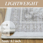 8x10 Rug Cream & Grey Foldable Area Rugs Distressed Pattern Carpet