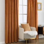 MIULEE Velvet Curtains 108 inches Long 2 Panels - Luxury Blackout Curtains for Bedroom Living Room Thermal Insulated Noise Reducing Super Soft Window Drapes Rod Pocket & Back Tab, Gold Brown